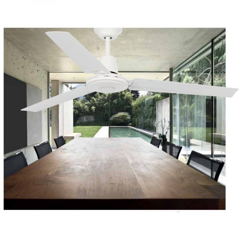 Ventilatore da soffitto, Eco Indus, 120cm, bianco, Industriale, 120 cm, Faro.