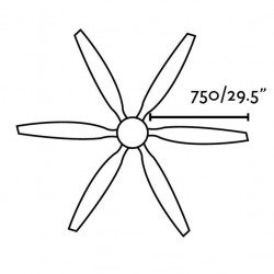 Ventilatore da soffitto, Tilos, DC, 168,5 cm,  marrone scuro, con  luce, Faro.