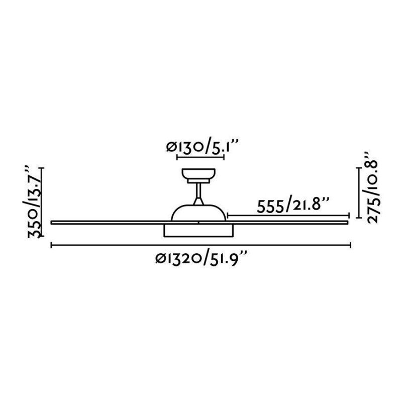 Ventilatore da soffitto, POLARIS LED, 132cm, DC, iper silenzioso, con luce, bianco, Faro